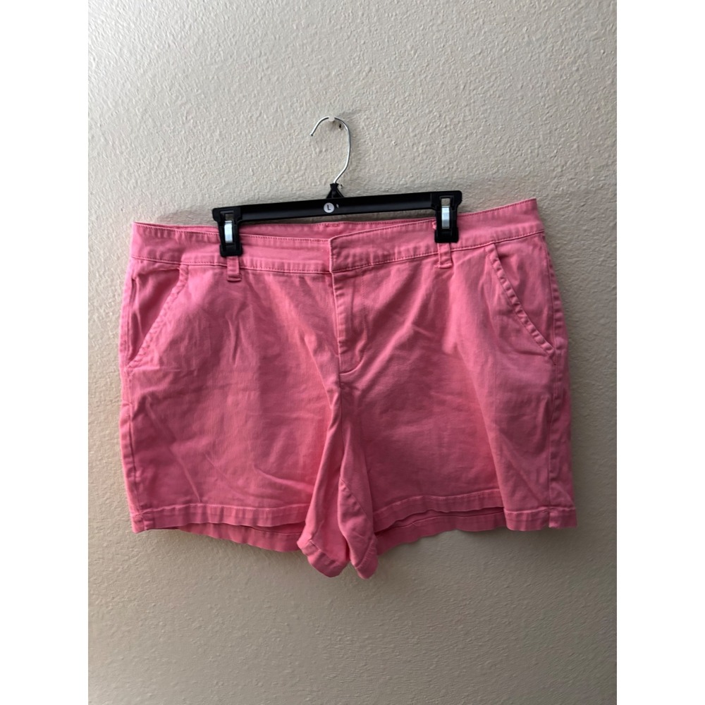 Lane Bryant Womens Size 20 Pink Chino Shorts Stretch Cotton A1128